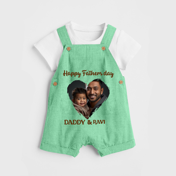 Custom Infant dungaree  Best Dad Ever Printed   - GREEN - 0 - 5 Months Old (Chest 18")