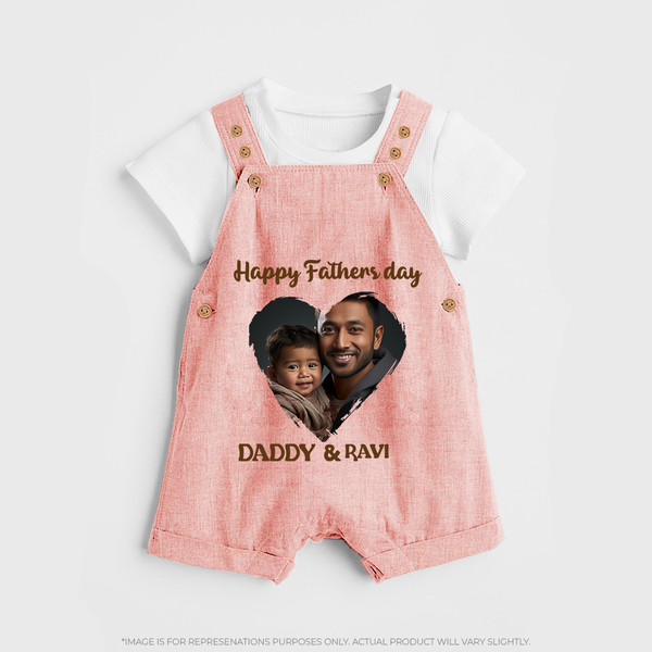 Custom Infant dungaree  Best Dad Ever Printed   - PEACH - 0 - 5 Months Old (Chest 18")