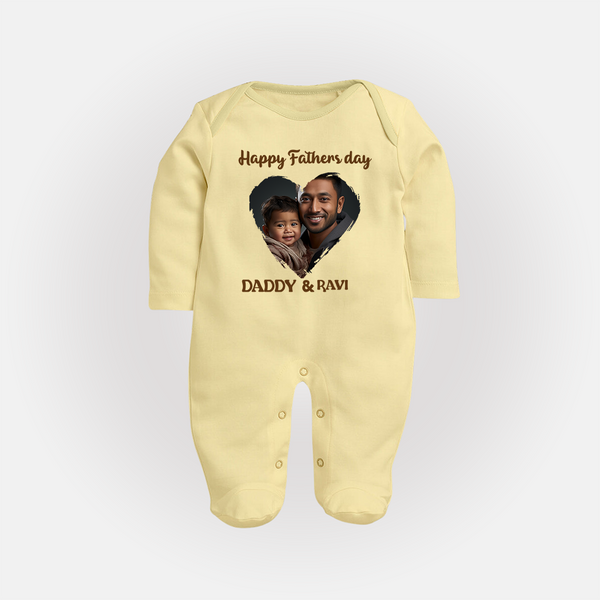 Custom Infant Full Body Suit  Best Dad Ever Printed   - PASTEL YELLOW - New Born (Chest 7.5")