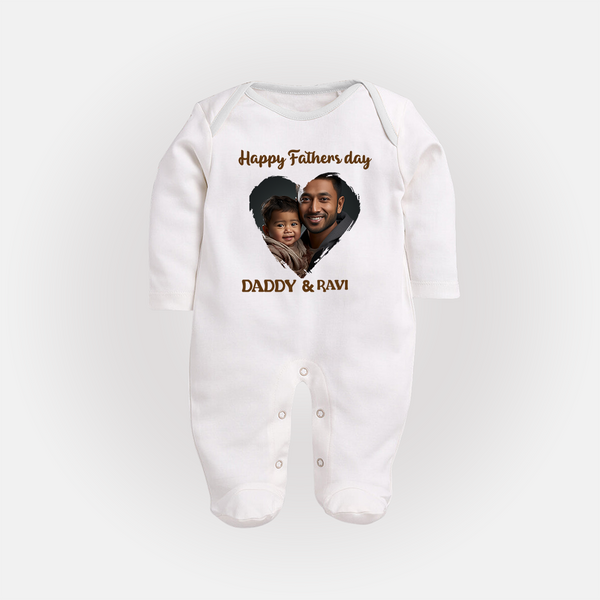 Custom Infant Full Body Suit  Best Dad Ever Printed   - WHITE - New Born (Chest 7.5")