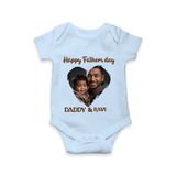 Custom Infant Romper – Best Dad Ever Printed  Onesie - BABY BLUE - New Born (Chest 14")