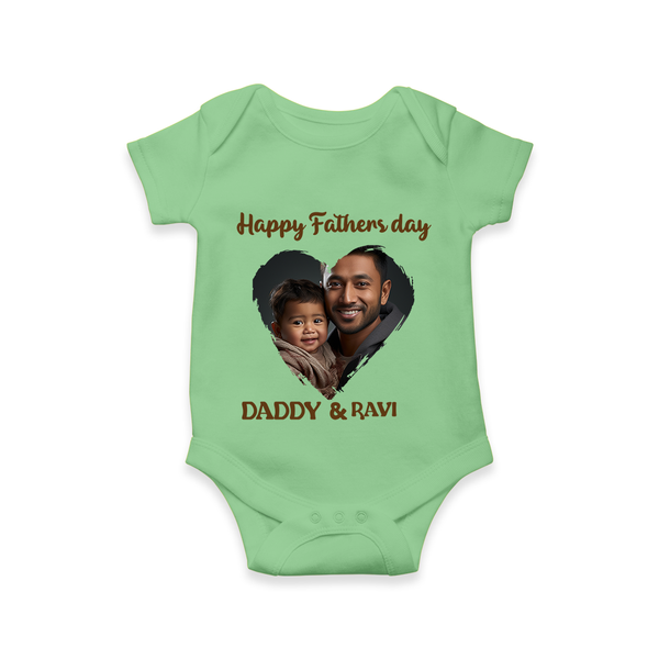 Custom Infant Romper – Best Dad Ever Printed  Onesie - GREEN - New Born (Chest 14")