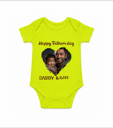 Custom Infant Romper – Best Dad Ever Printed  Onesie - LIME GREEN - New Born (Chest 14")