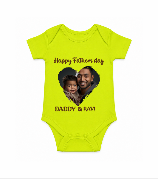 Custom Infant Romper – Best Dad Ever Printed  Onesie - LIME GREEN - New Born (Chest 14")