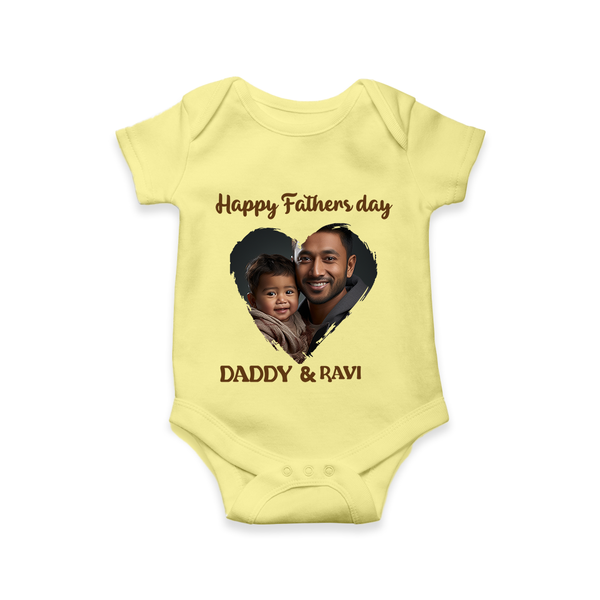 Custom Infant Romper – Best Dad Ever Printed  Onesie - PASTEL YELLOW - New Born (Chest 14")