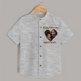 Custom Infant shirt  Best Dad Ever Printed   - GREY - 0 - 6 Months Old (Chest 23")