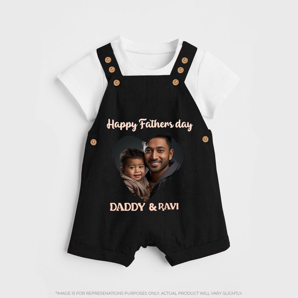 Custom Infant dungaree  Best Dad Ever Printed   - BLACK - 0 - 5 Months Old (Chest 18")
