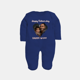 Custom Infant Full Body Suit  Best Dad Ever Printed   - NAVY BLUE - New Born (Chest 7.5")