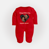 Custom Infant Full Body Suit  Best Dad Ever Printed   - RED - New Born (Chest 7.5")