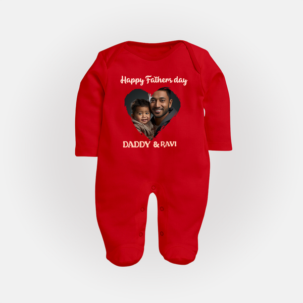 Custom Infant Full Body Suit  Best Dad Ever Printed   - RED - New Born (Chest 7.5")