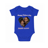 Custom Infant Romper – Best Dad Ever Printed  Onesie - COBALT BLUE - New Born (Chest 14")