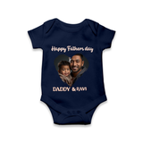 Custom Infant Romper – Best Dad Ever Printed  Onesie - NAVY BLUE - New Born (Chest 14")
