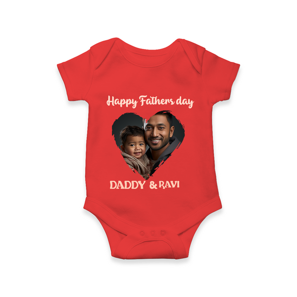 Custom Infant Romper – Best Dad Ever Printed  Onesie - RED - New Born (Chest 14")