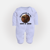 Personalized Baby Full Body Suit Dad You Are My Hero   - BABY BLUE - New Born (Chest 7.5")