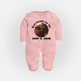 Personalized Baby Full Body Suit Dad You Are My Hero   - BABY PINK - New Born (Chest 7.5")