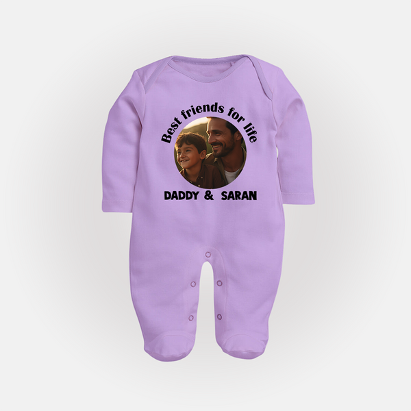 Personalized Baby Full Body Suit Dad You Are My Hero   - LILAC - New Born (Chest 7.5")