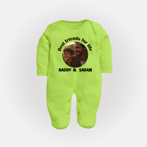Personalized Baby Full Body Suit Dad You Are My Hero   - LIME GREEN - New Born (Chest 7.5")