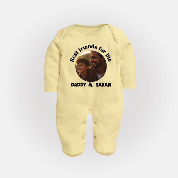 Personalized Baby Full Body Suit Dad You Are My Hero   - PASTEL YELLOW - New Born (Chest 7.5")