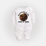 Personalized Baby Full Body Suit Dad You Are My Hero   - WHITE - New Born (Chest 7.5")