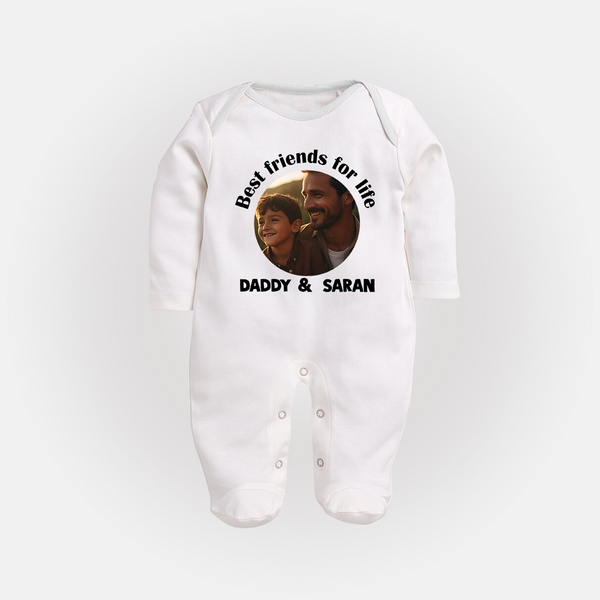 Personalized Baby Full Body Suit Dad You Are My Hero   - WHITE - New Born (Chest 7.5")