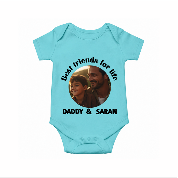 Personalized Baby Romper – Dad You Are My Hero  Onesie - ARCTIC BLUE - New Born (Chest 14")