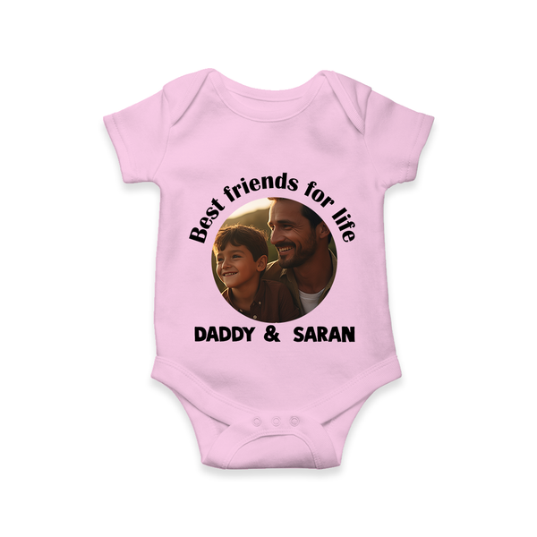 Personalized Baby Romper – Dad You Are My Hero  Onesie - BABY PINK - New Born (Chest 14")