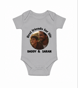 Personalized Baby Romper – Dad You Are My Hero  Onesie - GREY - New Born (Chest 14")
