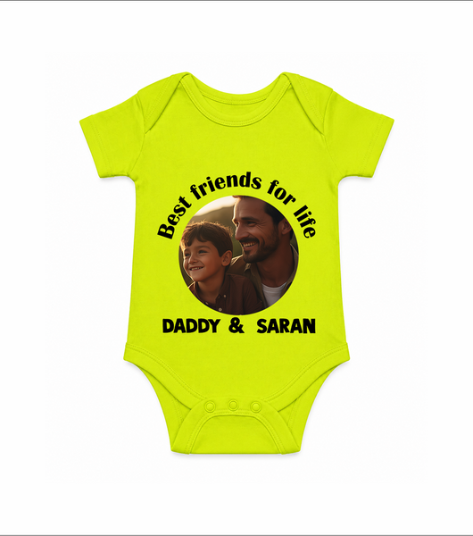 Personalized Baby Romper – Dad You Are My Hero  Onesie - LIME GREEN - New Born (Chest 14")