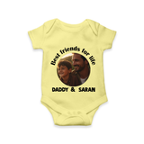 Personalized Baby Romper – Dad You Are My Hero  Onesie - PASTEL YELLOW - New Born (Chest 14")