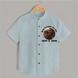 Personalized Baby shirt Dad You Are My Hero   - ARCTIC BLUE - 0 - 6 Months Old (Chest 23")