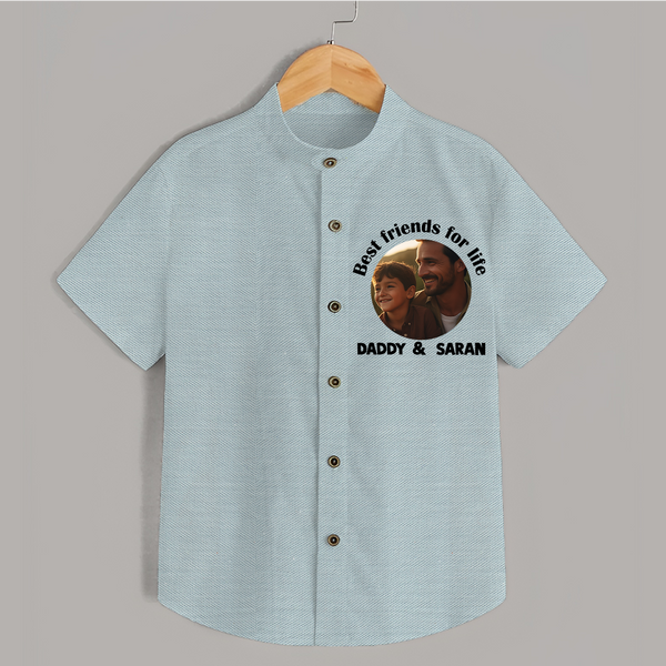 Personalized Baby shirt Dad You Are My Hero   - ARCTIC BLUE - 0 - 6 Months Old (Chest 23")