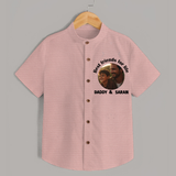Personalized Baby shirt Dad You Are My Hero   - PEACH - 0 - 6 Months Old (Chest 23")