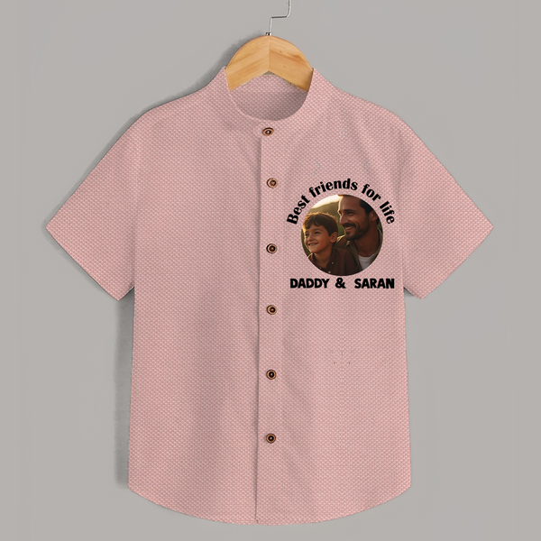 Personalized Baby shirt Dad You Are My Hero   - PEACH - 0 - 6 Months Old (Chest 23")