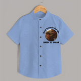 Personalized Baby shirt Dad You Are My Hero   - SKY BLUE - 0 - 6 Months Old (Chest 23")