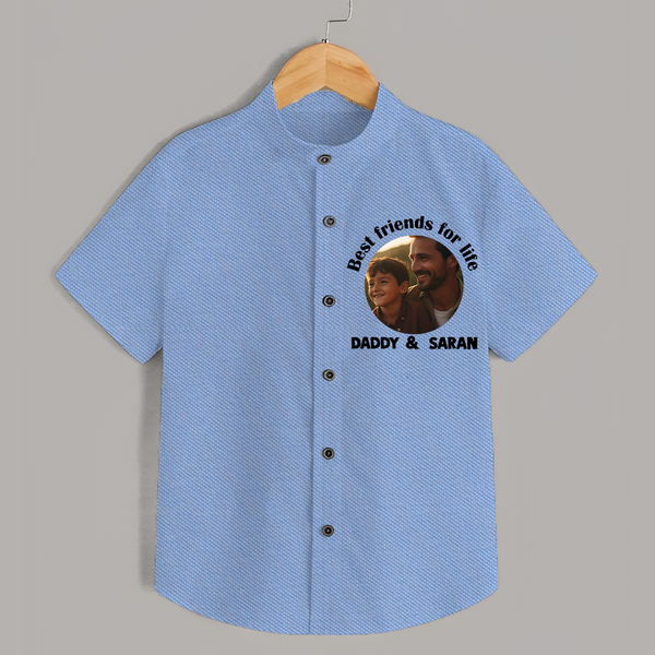 Personalized Baby shirt Dad You Are My Hero   - SKY BLUE - 0 - 6 Months Old (Chest 23")