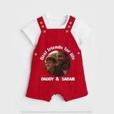 Personalized Baby dungaree Dad You Are My Hero   - RED - 0 - 5 Months Old (Chest 18")