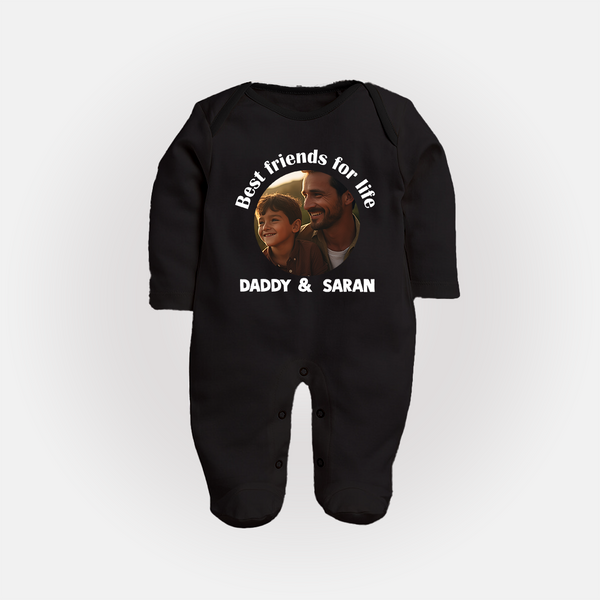 Personalized Baby Full Body Suit Dad You Are My Hero   - BLACK - New Born (Chest 7.5")