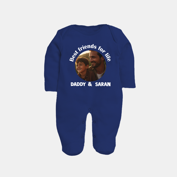 Personalized Baby Full Body Suit Dad You Are My Hero   - NAVY BLUE - New Born (Chest 7.5")