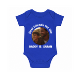 Personalized Baby Romper – Dad You Are My Hero  Onesie - COBALT BLUE - New Born (Chest 14")