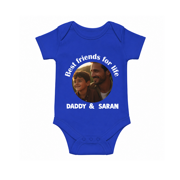 Personalized Baby Romper – Dad You Are My Hero  Onesie - COBALT BLUE - New Born (Chest 14")