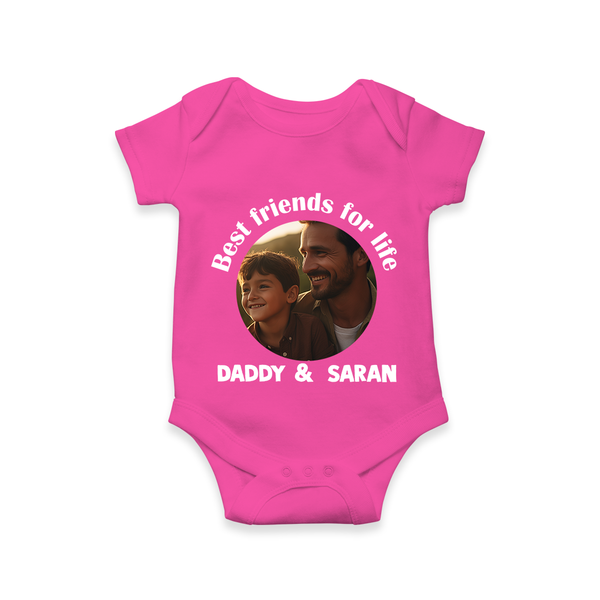 Personalized Baby Romper – Dad You Are My Hero  Onesie - HOT PINK - New Born (Chest 14")