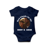 Personalized Baby Romper – Dad You Are My Hero  Onesie - NAVY BLUE - New Born (Chest 14")