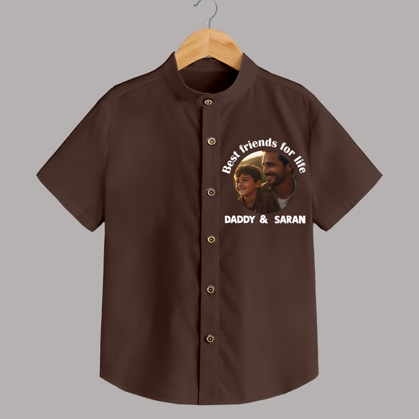 Personalized Baby shirt Dad You Are My Hero   - CHOCOLATE BROWN - 0 - 6 Months Old (Chest 23")