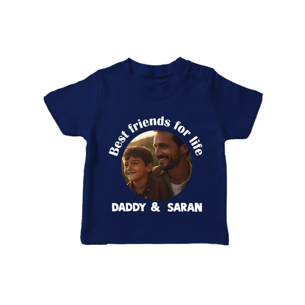 Personalized Baby TSHIRT Dad You Are My Hero   - NAVY BLUE - 0-5 Months Old (Chest 17")