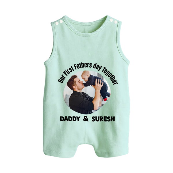 Custom Baby Button Romper  Best Buddies for Life   - MINT GREEN - New Born (Chest 18")