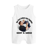 Custom Baby Button Romper  Best Buddies for Life   - WHITE - New Born (Chest 18")