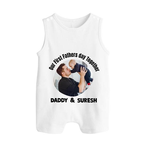 Custom Baby Button Romper  Best Buddies for Life   - WHITE - New Born (Chest 18")
