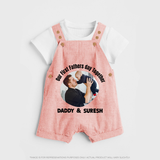 Custom Baby dungaree  Best Buddies for Life   - PEACH - 0 - 5 Months Old (Chest 18")
