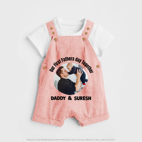 Custom Baby dungaree  Best Buddies for Life   - PEACH - 0 - 5 Months Old (Chest 18")