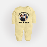 Custom Baby Full Body Suit  Best Buddies for Life   - PASTEL YELLOW - New Born (Chest 7.5")